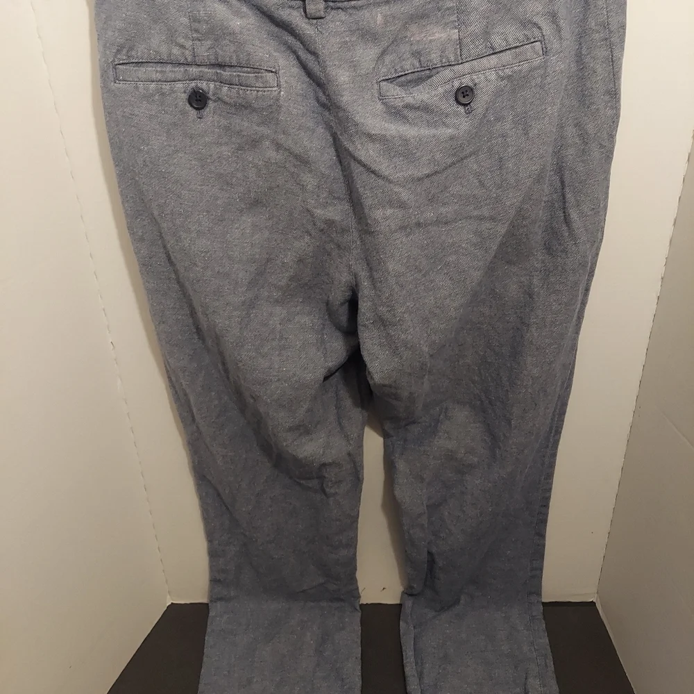 Banana Republic Mens Linen Blend Tapered Heather Blue Pants Size 32X32 Size 32
